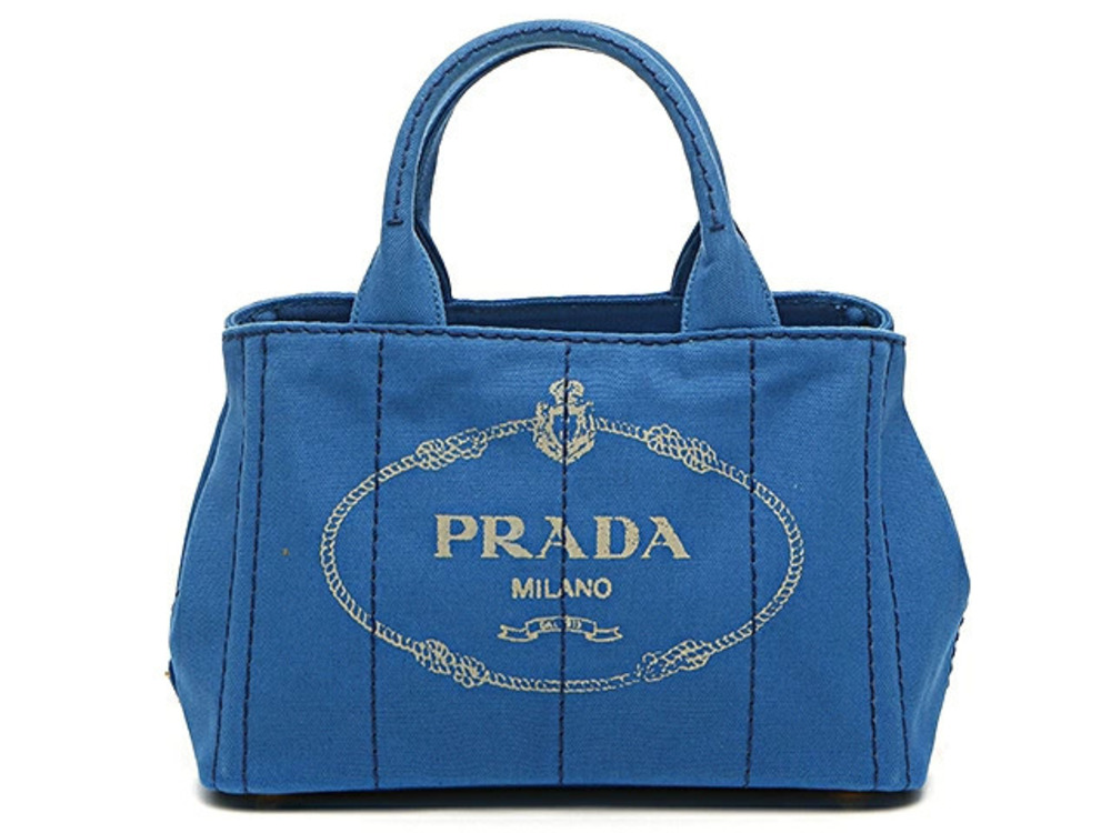 Prada Canapa Handbag Canvas Strap AZZURRO
